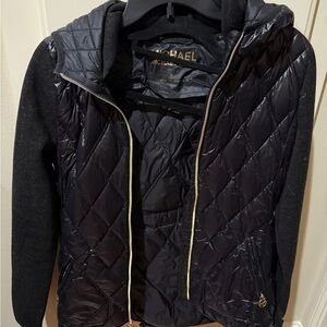 Michael Kors Black Quilted Puffer Jacket with Gold Zipper